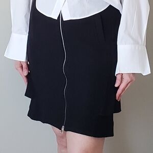 Marc Cain Elegant Black Zipper Skirt